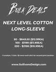 Bulk Single Color Next Level Cotton Long Sleeve T-Shirt